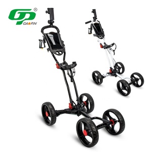 Sıcak satış 2 3 <span class=keywords><strong>4</strong></span> tekerlekler itme Golf arabası katlanabilir toptan el çekme Golf arabası arabası