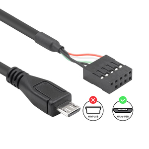 Mikro USB anakart başlık mikro USB erkek 9 Pin anakart dişi adaptör Dupont genişletilmiş kablo - Product Image 6
