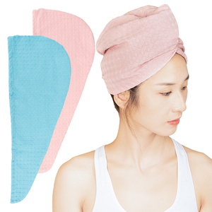Customized <strong>Big</strong> Size Microfiber Hair <strong>Towel</strong> with Elastic Strap Waffle Design for Quick Dry Spa Use at Home - Product Image 1