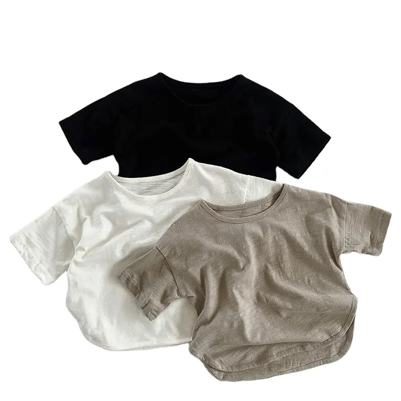 Baby Boys Bamboo Fabric T-Shirt Girl Kids Oversized T Shirt Solid Women Baby Cotton Tee Shirt Custom Printing