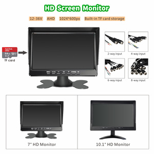 Cámara de visión nocturna a prueba de agua, monitor de pantalla LCD, DVR, sistema de vigilancia, CCTV de coche, Dashcam para camión, autobús, RV, 360