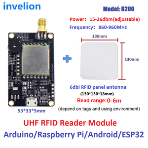 Invelion RFID Reader Module for Access Control with Ceramic Antenna - <strong>Arduino</strong>/RPi Compatible + Free Android SDK
