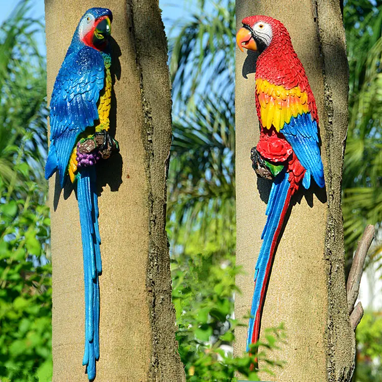 Декор для дома, искусственный Африканский попугай, настенный орнамент из смолы, милые фигурки ара