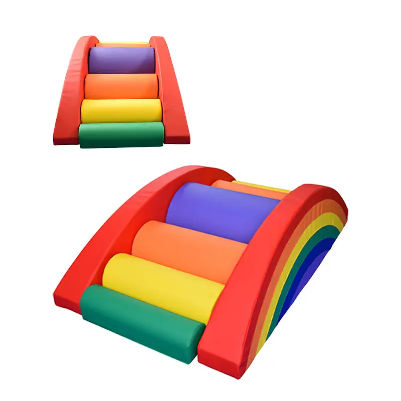 Toddler Baby Indoor Soft Foam Rainbow Arch Climber Customize Kids Pre-School Rainbow Bridge Soft Play Toys CE REACH