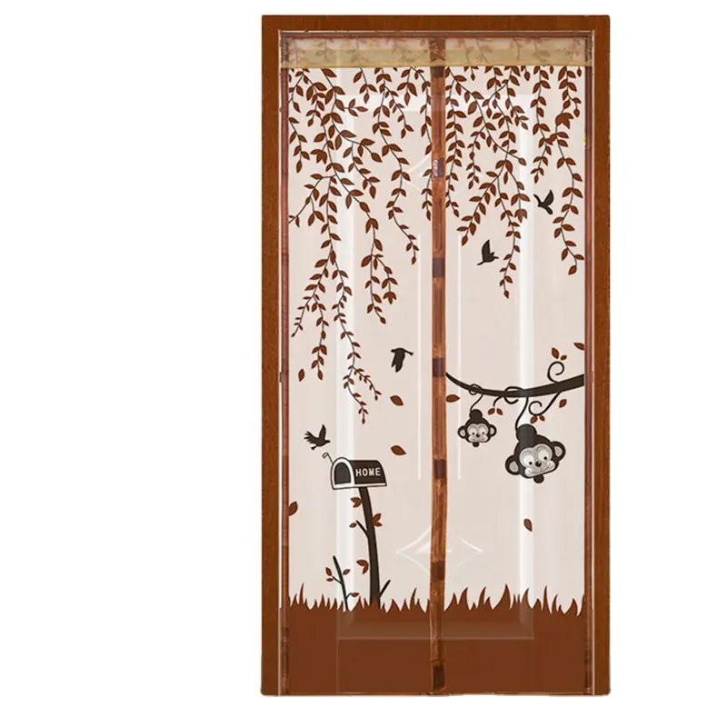 Persianas enrollables de tul, cortina de ducha antimosquitos, cierre automático, estilo veraniego