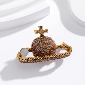 Thời trang và sáng tạo Saturn đầy đủ kim cương Tây hoàng hậu dowager Trâm Retro hành tinh Trâm phụ nữ quần áo hành tinh ngực hoa - Product Image 3