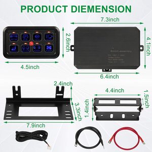 8 Gang anahtarı paneli, DJI 4X4 On-Off LED araba anahtarı paneli devre kontrol röle sİstemİ kutusu evrensel ince dokunmatik Panel H - Product Image 4
