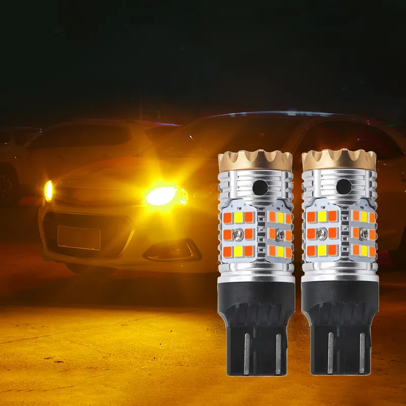Bombillas LED de señal de giro de alta potencia, 6500K, sin Error, Canbus T20 7440 7443 7444, lámpara de marcha atrás