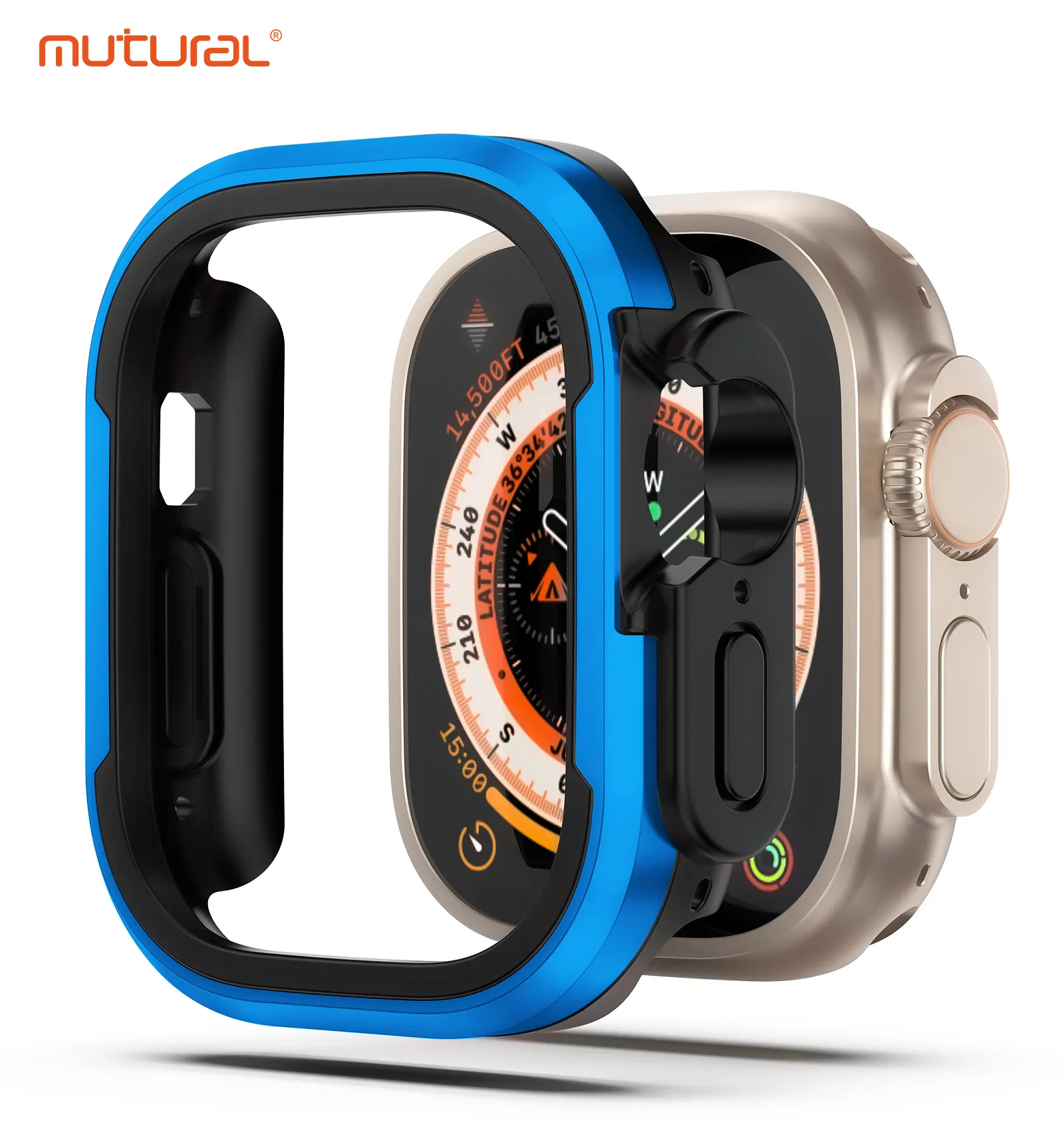 Accessoires de montre Mutural Étui rigide pour Apple Watch Series Luxury 45mm 49mm Bumper Protective Case iWatch Series