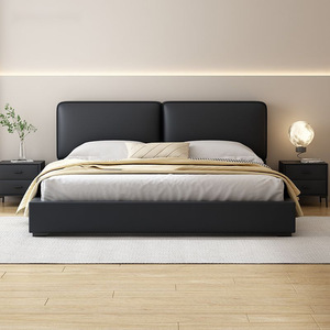 ชุดเฟอร์นิเจอร์ห้องนอน <span class=keywords><strong>Kingsize</strong></span> โครงไม้เนื้อแข็งหนังเตียงคู่โครงเตียงหุ้มเบาะ