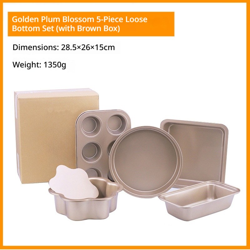 Ensemble cinq pièces détachable Fleur de prunier - Or (boîte naturelle)