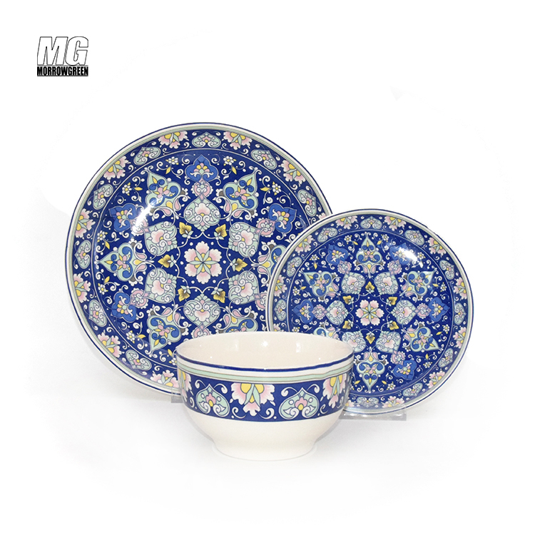 Ceramic Stoneware Porcelain Dishes & Plates Luxury Wholesale custom logo pattern Hot Sale dinner set