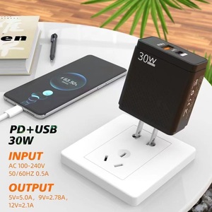 Wholesale US/EU/UK 30W Fast Charger QC3.0 USB C Quick Wall Charger Dual Port Type C USB Fast Charger for IPhone/Huawei/<strong>Sumsang</strong> - Product Image 3