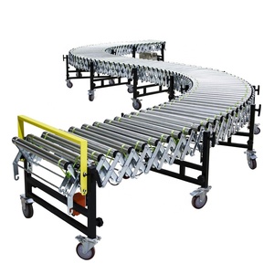 Transportador de rodillos flexible extensible automático eléctrico con velocidad ajustable para descarga de carga logística