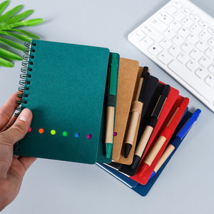 Customized Holder Sticky Notes Eco Kraft <strong>Paper</strong> Page Marker Colored <strong>Index</strong> Tabs Flags Pads Lined Notepad Spiral <strong>Notebook</strong> <strong>with</strong> Pen - Product Image 2