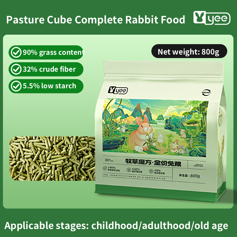 Alimento para conejos con cubo de pasto 800g
