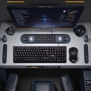 Accesorios de computadora Venta al por mayor Inalámbrico 104-Key Diseño Delgado LED retroiluminado Combo de teclado y mouse para uso en computadora de escritorio