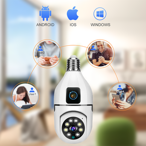 Levofast กล้องวงจรปิดเลนส์คู่ Wi-Fi V380 2MP โปรหลอดไฟ E27อัจฉริยะกล้องรักษาความปลอดภัยไร้สาย360องศา