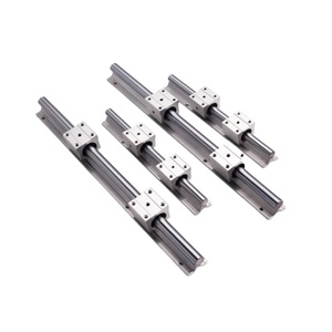 Riel de guía lineal 2 piezas SBR10 y 4x bloque de cojinete de carro cuadrado, Kit de riel de guía lineal de aleación de aluminio CNC Máquina automática - Product Image 2