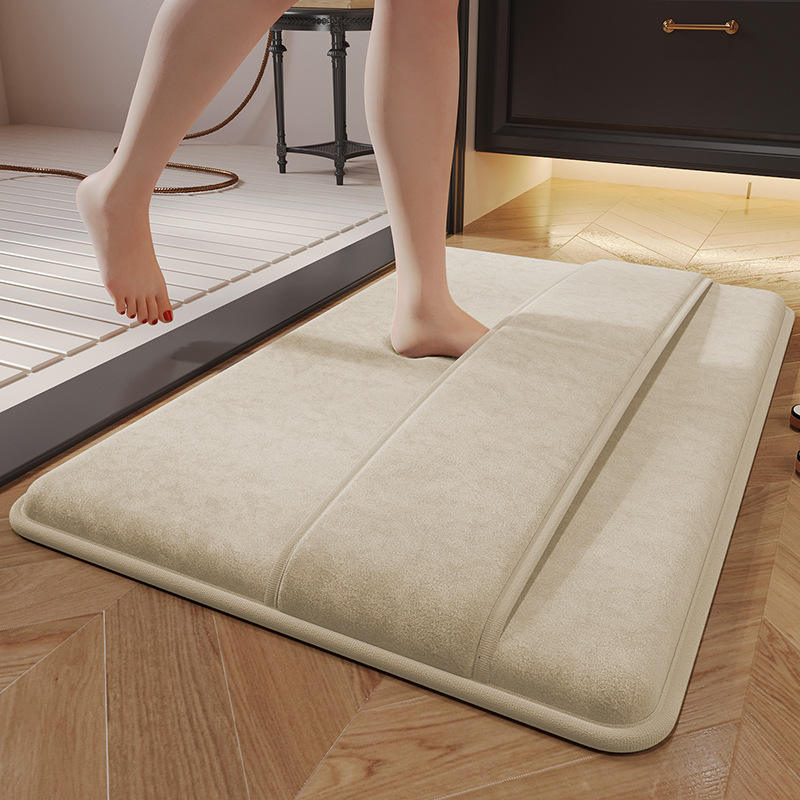 Tapis de bain en mousse à mémoire de forme - Version améliorée avec envers en riz corail