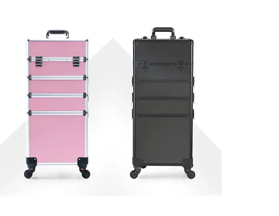 Make-Up Trolley Koffer Afneembare 4in1 Reiskoffer Voor Nagelmanicure Op Wielen Afsluitbare Salon Opbergdoos Met Grote Capaciteit