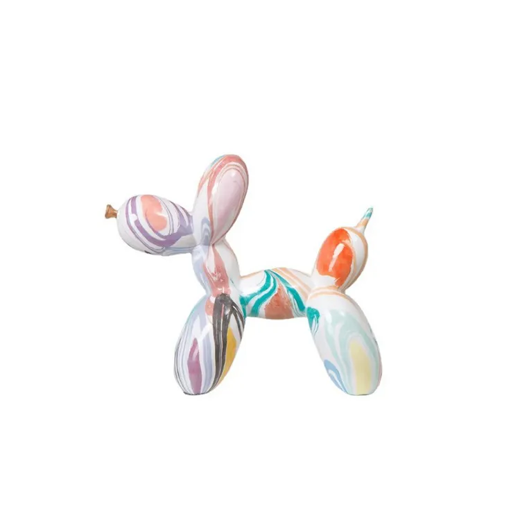 Venda quente balão cão decoração peças resina artesanato luz nórdica luxo criativo casa decoração sênior