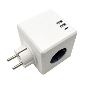 2个USB 1 C型充电插座德国3路立方体电源适配器欧洲插头2p软线电源扩展usb适配器适配 - Product Image 1