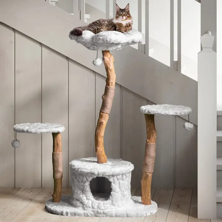 Luxo gato condomínio árvore arranhando torre casa com sisal post para gato salto plataforma atividade centro brincar brinquedo