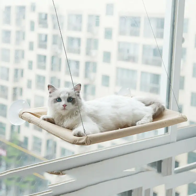 Foldable Cordless Pet Cat Bed Window Perch Hammock Mounted Bed Cat Window Hammock Space Saving Large Cat Window Hammock