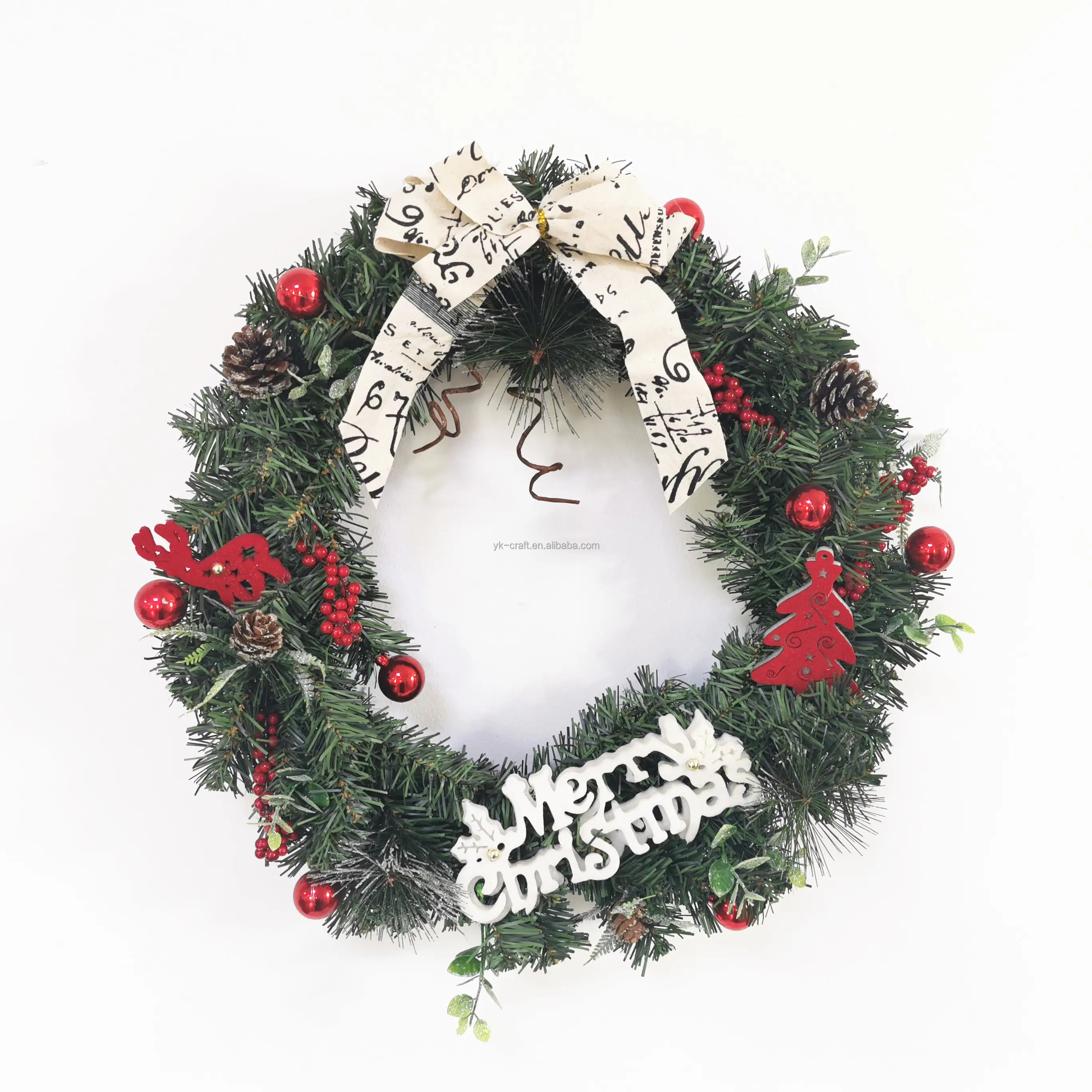 Top-Selling Artificial Decorativas Grinaldas De Natal Flor Carta E Bowknot Garland Red Deer Mini Árvore De Papel Decoração Grinalda