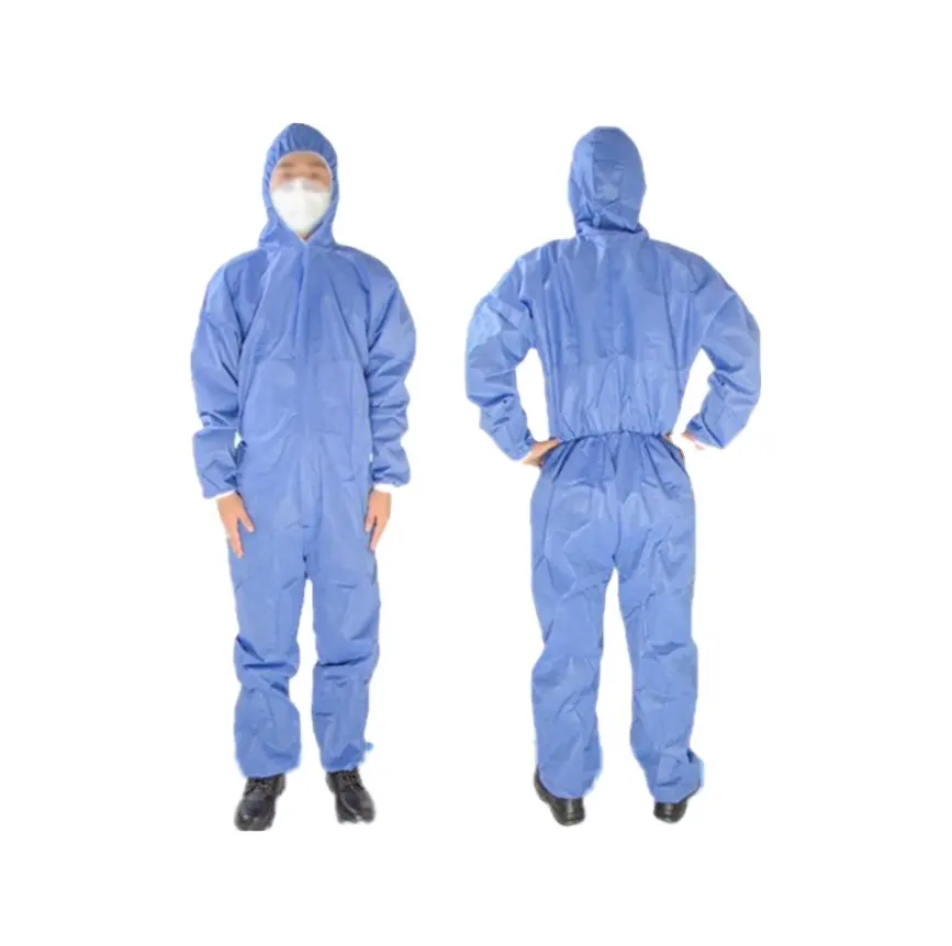 Vêtements de protection contre les eaux usées nucléaires Combinaisons de protection chimique industrielle avec capuche et fermeture éclair