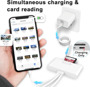 5合1 USB C集线器，带内存和sd卡读卡器USB OTG适配器，适用于iPhone/iPad，与USB C和a设备兼容 - Product Image 3