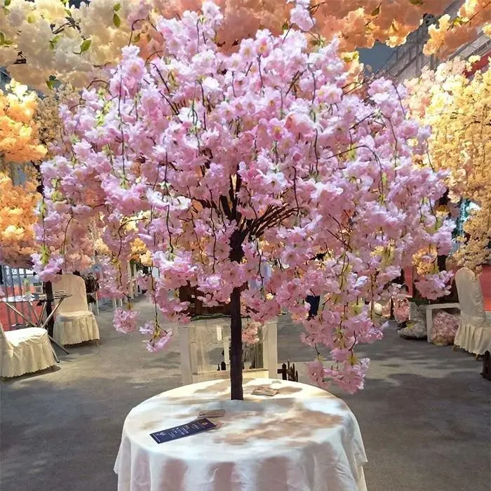 EG-VH012 élégant sakura 3ft 4ft 5ft 6ft 7ft 8ft 10 intérieur rose blanc pleurant artificiel fleur de cerisier pièce maîtresse mariage