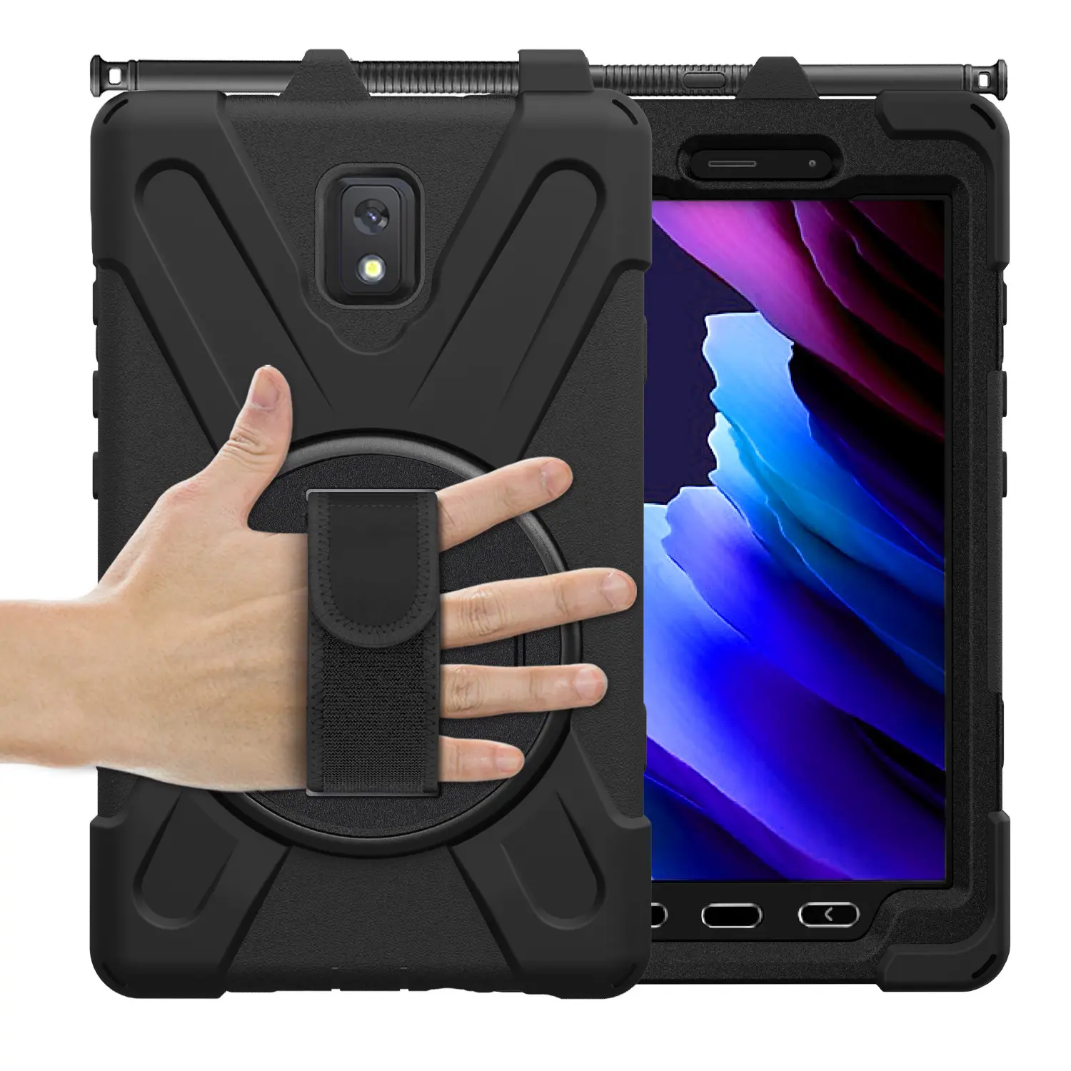 [Capinha Para Samsung Tab T570 ]Silicone Shockproof Tablet Stand Case Capa Para Samsung Galaxy Active 3 8 polegadas