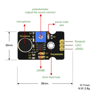 Keyestudio OEM/ODM Analog Output Module Microphone Module Voice <strong>Sound</strong> <strong>Sensor</strong> for <strong>Arduino</strong> for Microbit
