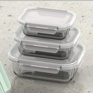 LINUO New Design High-borosilicat Glass <strong>Container</strong> with TPE Injection TPE <strong>Nonstick</strong> Seal Ring for Kitchen - Product Image 1