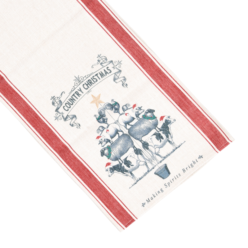 Camino de mesa con estampado de vaca beige