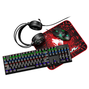 VONN TF700 4 en 1 teclado ratón auriculares Mousepad Combo LED con cable 3 teclas teclado para Juegos de oficina ordenador de escritorio - Product Image 3