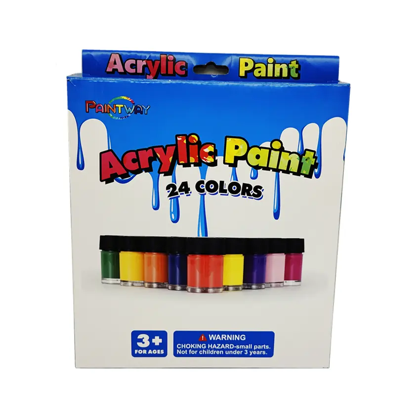 Kit de peinture en acrylique, 15ml, 24 couleurs, Non toxique, pour enfants, étudiants, peinture d'artiste, jeu de peinture acrylique