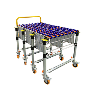 Transportador telescópico, rodillo de paleta de 15 m, máquina en forma de U de acero para Robot de carga y descarga de cajas con transportador de rodillos