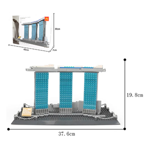 Wange Kids Architecture Building Block Set Marina Bay Sands Toy Architecture para jóvenes arquitectos-Icónico del mundo real inspirado - Product Image 6