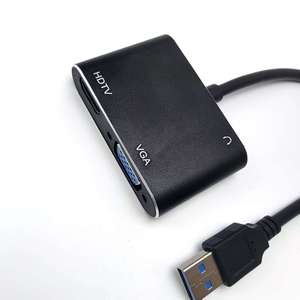 USB3.0视频分路器转换器适配器电缆USB 3.0至HDTV/VGA无驱动多显示器2合1 USB至双显示器适配器 - Product Image 6