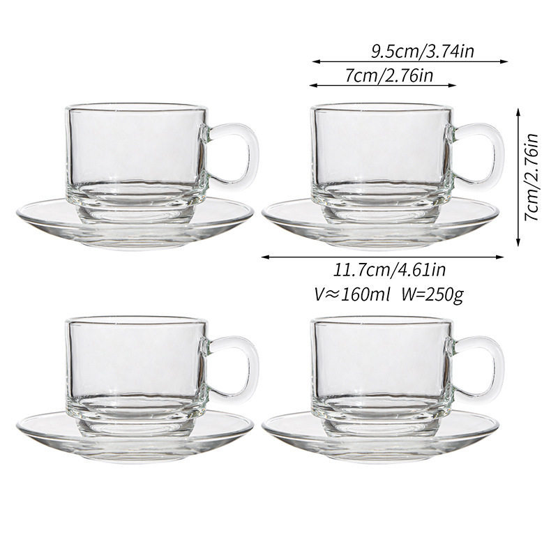 Glossy 4-piece set - cups and saucers