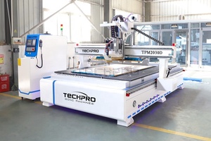 Enrutador de madera con husillo de refrigeración por aire ATC, máquina anidadora CNC ATC, enrutador CNC con Banco de perforación 5 + 4 para muebles de carpintería