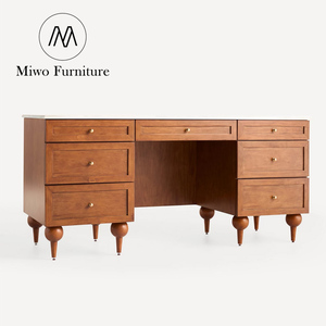 Home Medieval l Shape Office Solid Wood Table Boss <strong>Computer</strong> Modern Drawers Locker Writing Study <strong>Executive</strong> Desk Chair Marble Top - Product Image 2