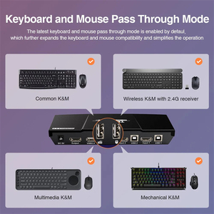Estación de acoplamiento TESmart DP DisplayPort KVM para 2 ordenadores, 1 monitor, 4K60HZ, compatible con teclado y ratón, 2x1 KVM Hub - Product Image 6