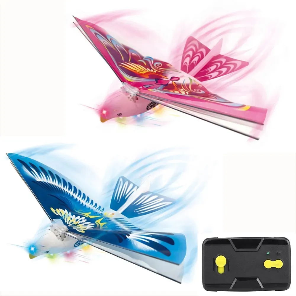 Cometa electrónica para exteriores e-bird, simulación de rotación de 360 grados, juguete de Control remoto de Paloma, tiro de mano, pájaro volador gratis con luz