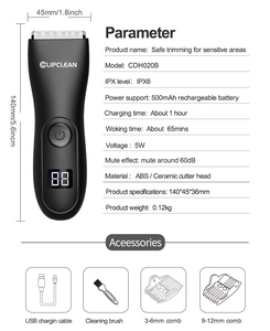 Professionale uomo multifunzione pelle impermeabile Cordless regolabile Zero Gap corpo inguine Trimmer - Product Image 5
