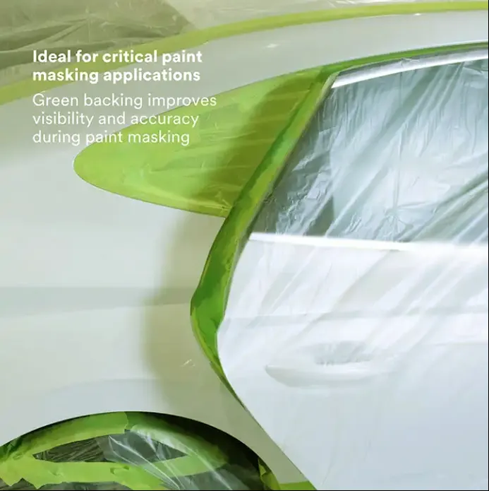 YOU JIANG 233 Ruban de masquage vert pour la peinture en aérosol de beauté automobile.