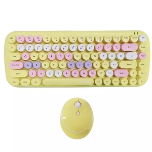 Colorful Girl Series 2.4G <strong>Wireless</strong> <strong>Keyboard</strong> and <strong>Mouse</strong> Set With Punk Round Keycaps for PC <strong>Computer</strong> Laptop Mixed Colors - Product Image 5